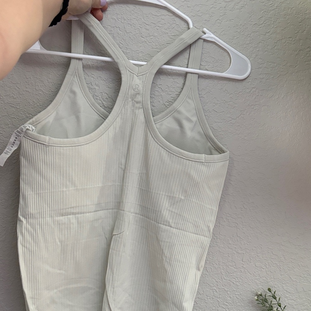 Ribbed Racerback Tank Top in bone ebb to street